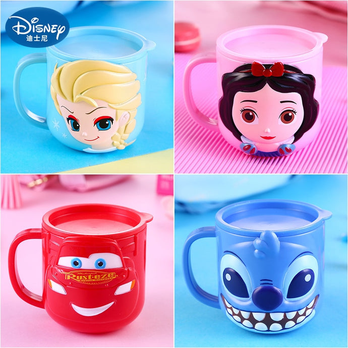 Disney Baby Cups Safe ABS Animal Cute Baby Drinkware With Handle Nature Safe Material Kid Drinkware Home Water Milk Brush Cup