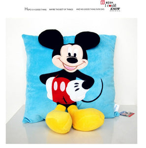 Disney 1pcs 35cm 3D Mickey Mouse and Minnie Mouse Plush Pillow Kawaii Mickey and Minnie Soft Cusion Gifts for Children
