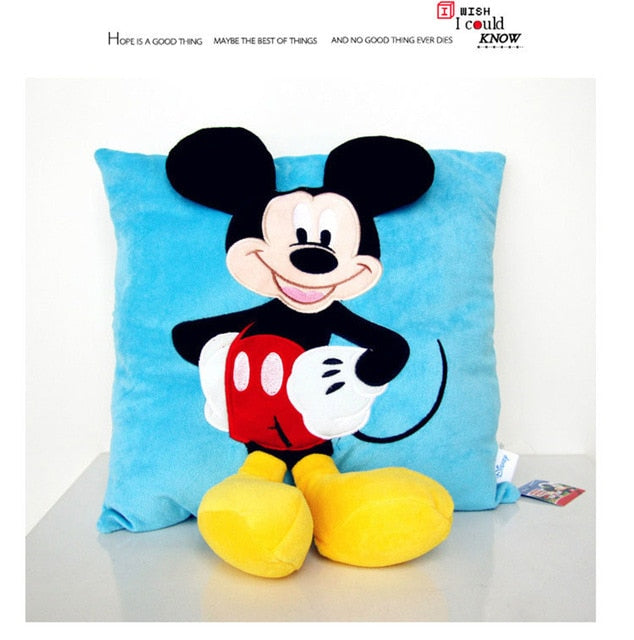 Disney 1pcs 35cm 3D Mickey Mouse and Minnie Mouse Plush Pillow Kawaii Mickey and Minnie Soft Cusion Gifts for Children