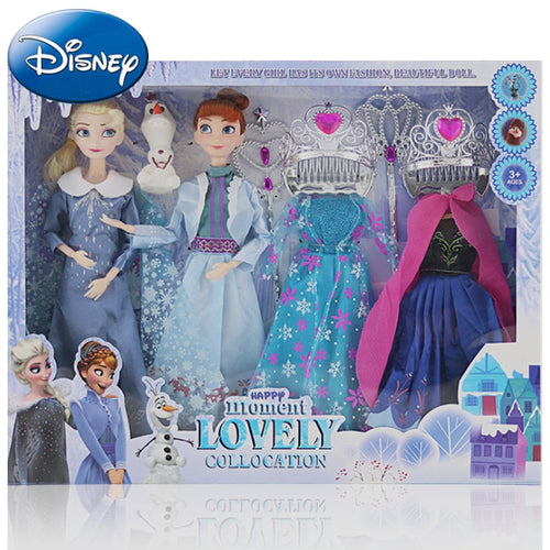Disney 2019 New Doll Dress Frozen Snow Queen Princess Dolls Toy Fashion Casual Wear Handmade Cloth Outfits-Accessories Best DIY