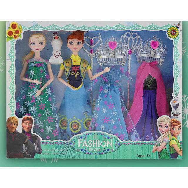 Disney 2019 New Doll Dress Frozen Snow Queen Princess Dolls Toy Fashion Casual Wear Handmade Cloth Outfits-Accessories Best DIY