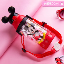 Load image into Gallery viewer, Disney Minnie Mickey Mouse Cups Cartoon Plastic Solid Feeding Student Convenient Outdoor Child Sports Bottle With Straw 520ML