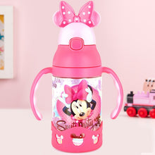 Load image into Gallery viewer, Disney Minnie Mickey Mouse Cups Cartoon Plastic Solid Feeding Student Convenient Outdoor Child Sports Bottle With Straw 520ML