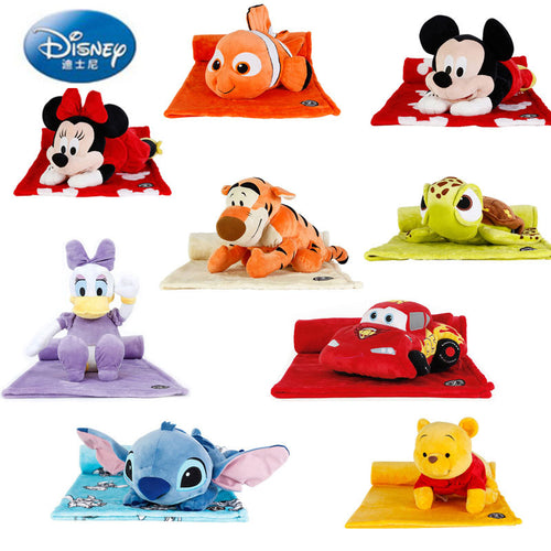 Disney 135X87 Plush Toy Pillow Blanket Three-in-one Blanket Mickey Minnie Little Gumai Kun Sidi Chivini Toy for children
