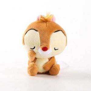 Disney 12cm Mickey Minnie Mouse Plush Toys Doll Winnie Bear Squirrel Bag Ornament Keychain Chip Dale Pendant Toys for children