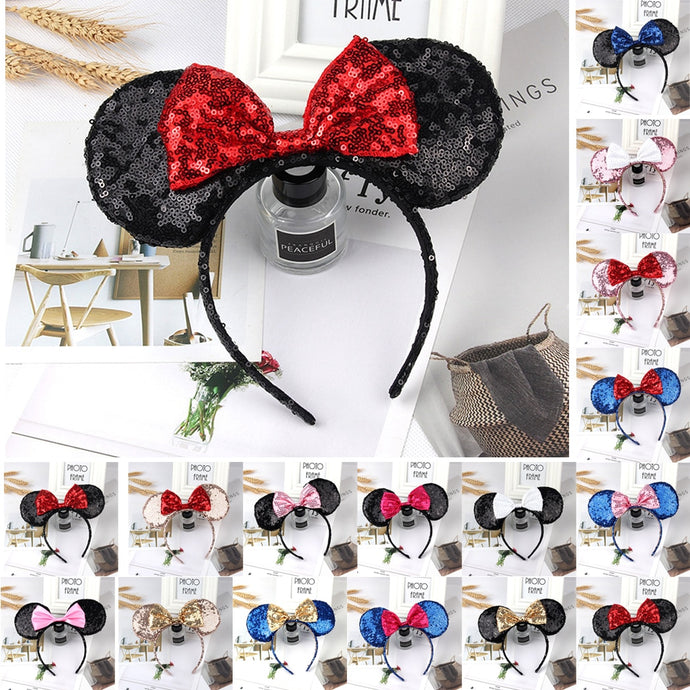 Kids Fashion Cute Toy Disney Mickey Minnie Ears Cartoon Headwear Hair Hand Accessories Kawaii Plush Toys Birthday Gift For Girls