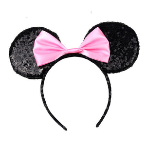 Kids Fashion Cute Toy Disney Mickey Minnie Ears Cartoon Headwear Hair Hand Accessories Kawaii Plush Toys Birthday Gift For Girls