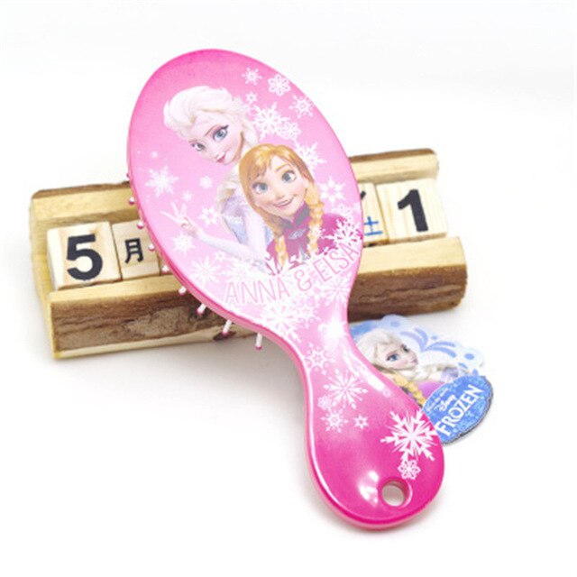 Disney 1Pc Salon Detangling Kids Gentle Anti-static Brush Tangle Wet & Dry Bristles Handle Tangle Comb Curly Hair Brush Combs