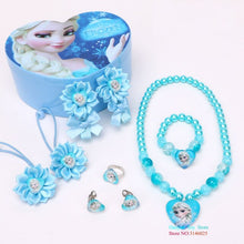 Load image into Gallery viewer, Disney Toys Children Doll Accessories Cartoon New Jewelry Frozen Necklace Aisha Queen Anna Bracelet Set Gifts Box Drop Shipping
